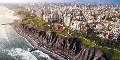 LIMA, PERU: Panoramic view of Lima from Miraflores.
